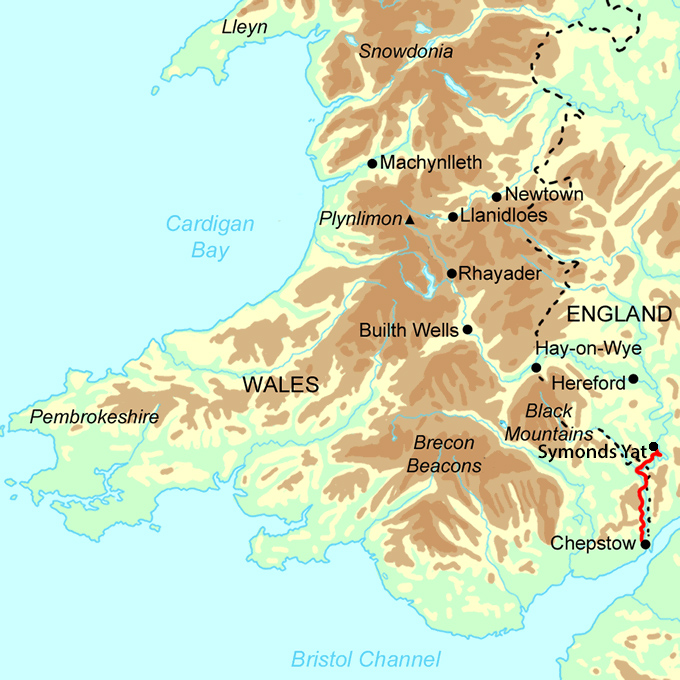 Wye Valley Short Break - South Section map